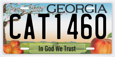 GA license plate CAT1460