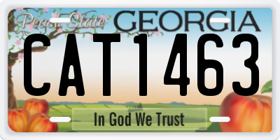 GA license plate CAT1463
