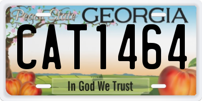 GA license plate CAT1464