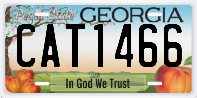 GA license plate CAT1466