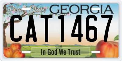 GA license plate CAT1467