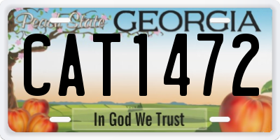 GA license plate CAT1472