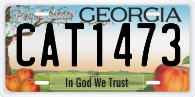 GA license plate CAT1473