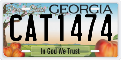 GA license plate CAT1474