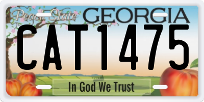 GA license plate CAT1475
