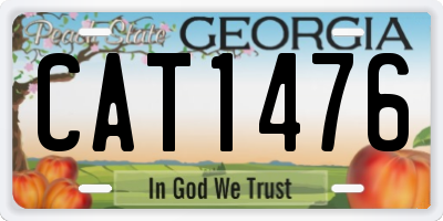 GA license plate CAT1476