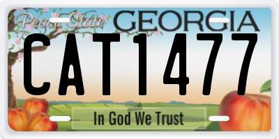 GA license plate CAT1477