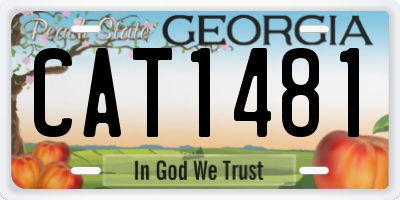 GA license plate CAT1481