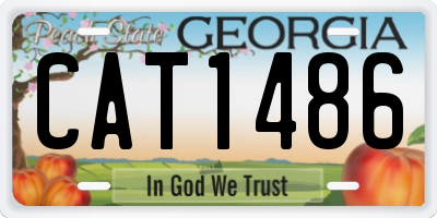 GA license plate CAT1486