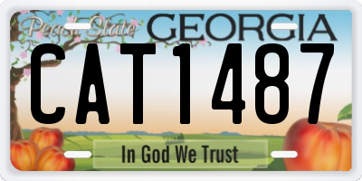 GA license plate CAT1487