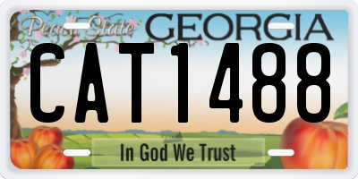 GA license plate CAT1488