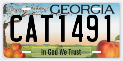 GA license plate CAT1491