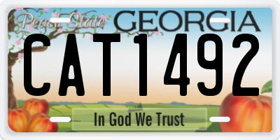 GA license plate CAT1492