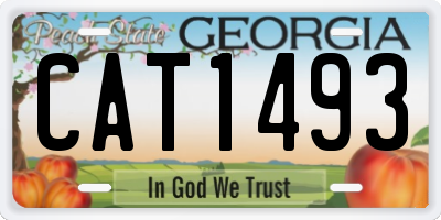 GA license plate CAT1493