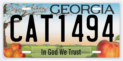 GA license plate CAT1494
