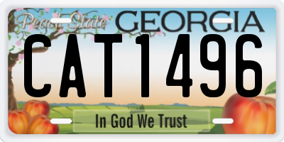 GA license plate CAT1496