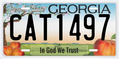GA license plate CAT1497
