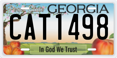 GA license plate CAT1498
