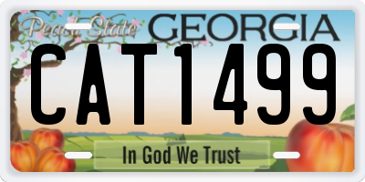 GA license plate CAT1499