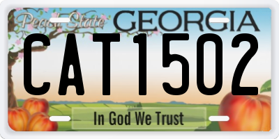 GA license plate CAT1502