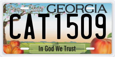 GA license plate CAT1509