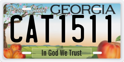 GA license plate CAT1511