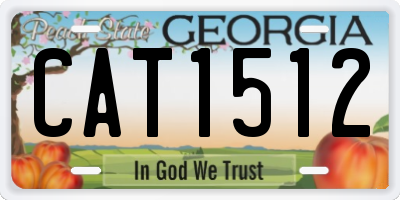 GA license plate CAT1512