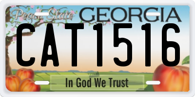 GA license plate CAT1516