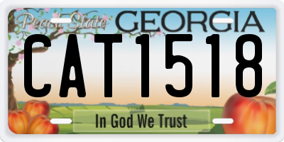 GA license plate CAT1518