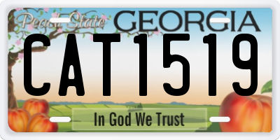GA license plate CAT1519