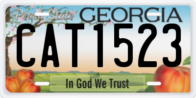 GA license plate CAT1523