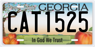 GA license plate CAT1525