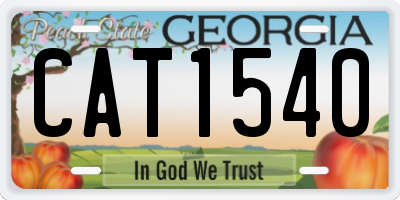 GA license plate CAT1540