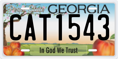 GA license plate CAT1543