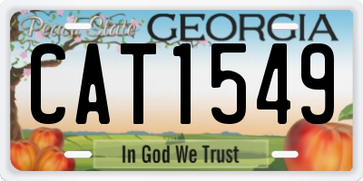 GA license plate CAT1549