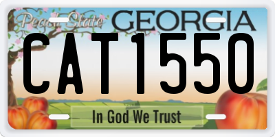 GA license plate CAT1550
