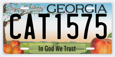 GA license plate CAT1575