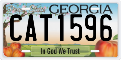 GA license plate CAT1596