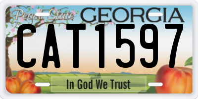 GA license plate CAT1597