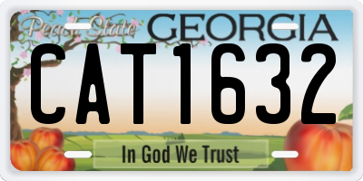 GA license plate CAT1632