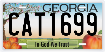 GA license plate CAT1699