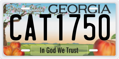 GA license plate CAT1750