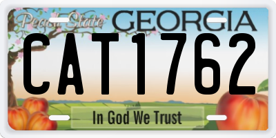 GA license plate CAT1762