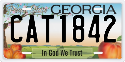 GA license plate CAT1842