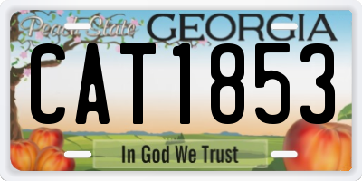 GA license plate CAT1853