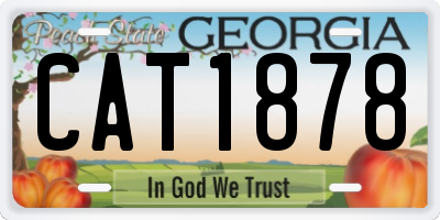 GA license plate CAT1878