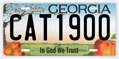 GA license plate CAT1900