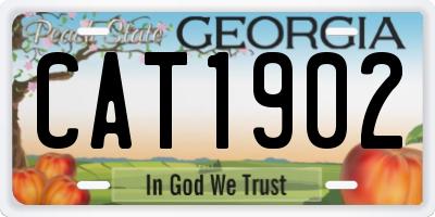 GA license plate CAT1902