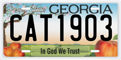 GA license plate CAT1903