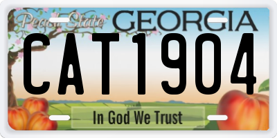 GA license plate CAT1904